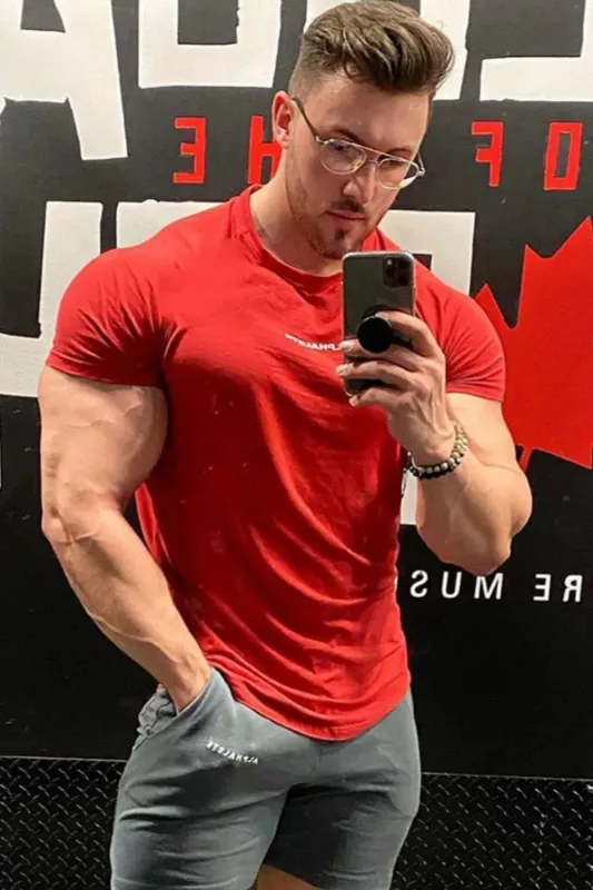 Men's Plus Size Letter Round Neck Short Sleeve T-Shirt sold by Gigi Laurent