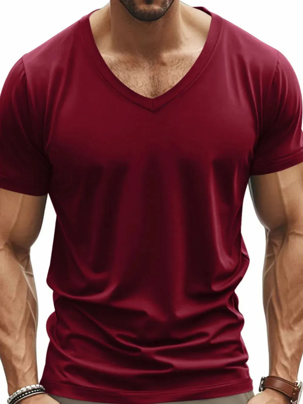 Men's Full Size V-Neck Short Sleeve T-Shirt Plus Size sold by Gigi Laurent product image thumbnail 5