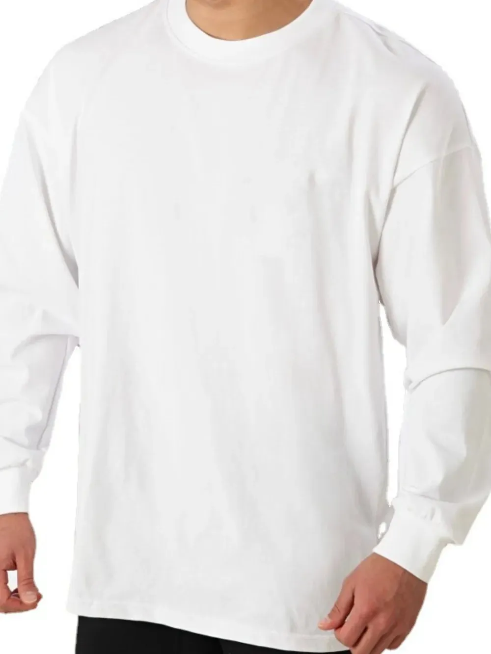 Men's Plus Size Round Neck Long Sleeve T-Shirt sold by Gigi Laurent product image thumbnail 5