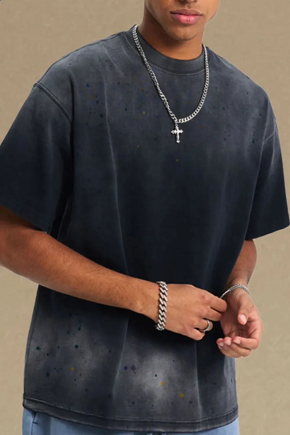 Men's Round Neck Half Sleeve T-Shirt sold by Gigi Laurent product image thumbnail 3