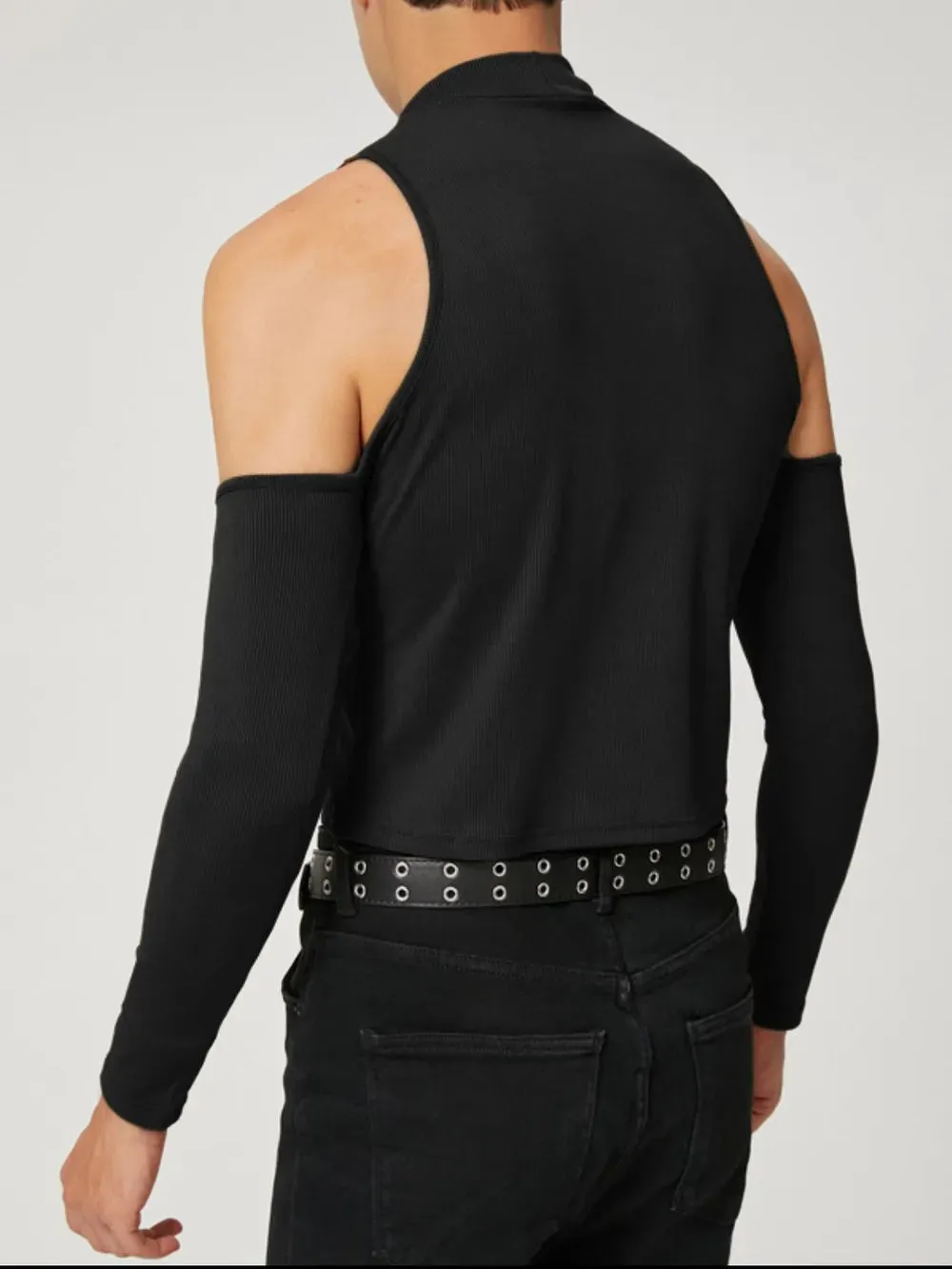 Men's Full Size Mock Neck Cold Shoulder T-Shirt Plus Size sold by Gigi Laurent product image thumbnail 5