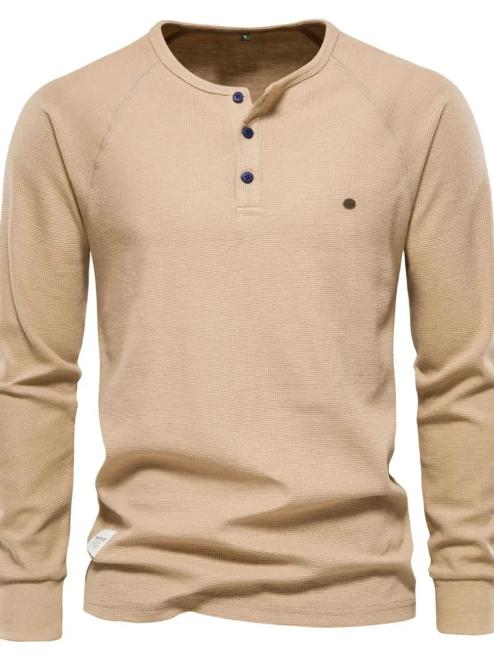 Men's Waffle-Knit Long Sleeve T-Shirt sold by Gigi Laurent product image thumbnail 4
