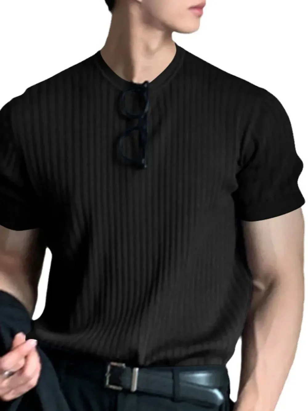Men's Full Size Round Neck Short Sleeve T-Shirt Plus Size sold by Gigi Laurent product image thumbnail 5