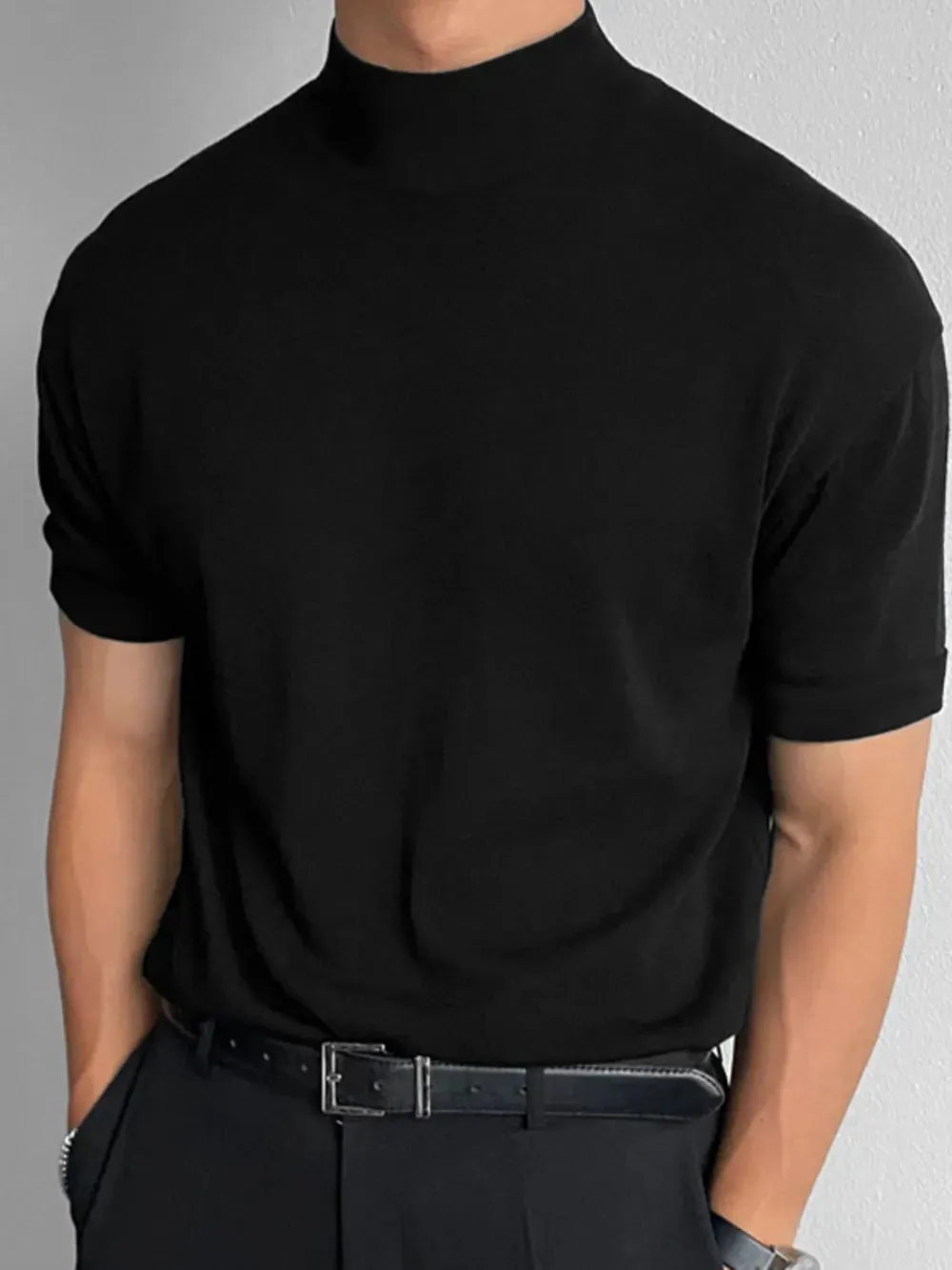 Men's Full Size Mock Neck Short Sleeve T-Shirt Plus Size sold by Gigi Laurent product image thumbnail 2