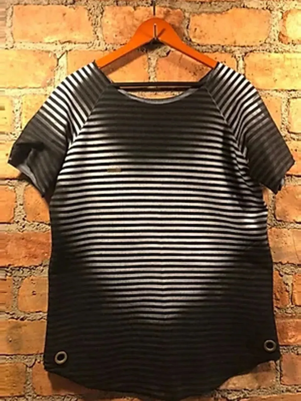 Men's Full Size Round Neck Short Sleeve Striped T-Shirt Plus Size sold by Gigi Laurent product image thumbnail 3