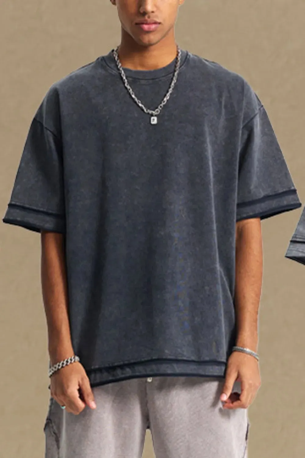 Men's Round Neck Half Sleeve T-Shirt sold by Gigi Laurent product image thumbnail 2