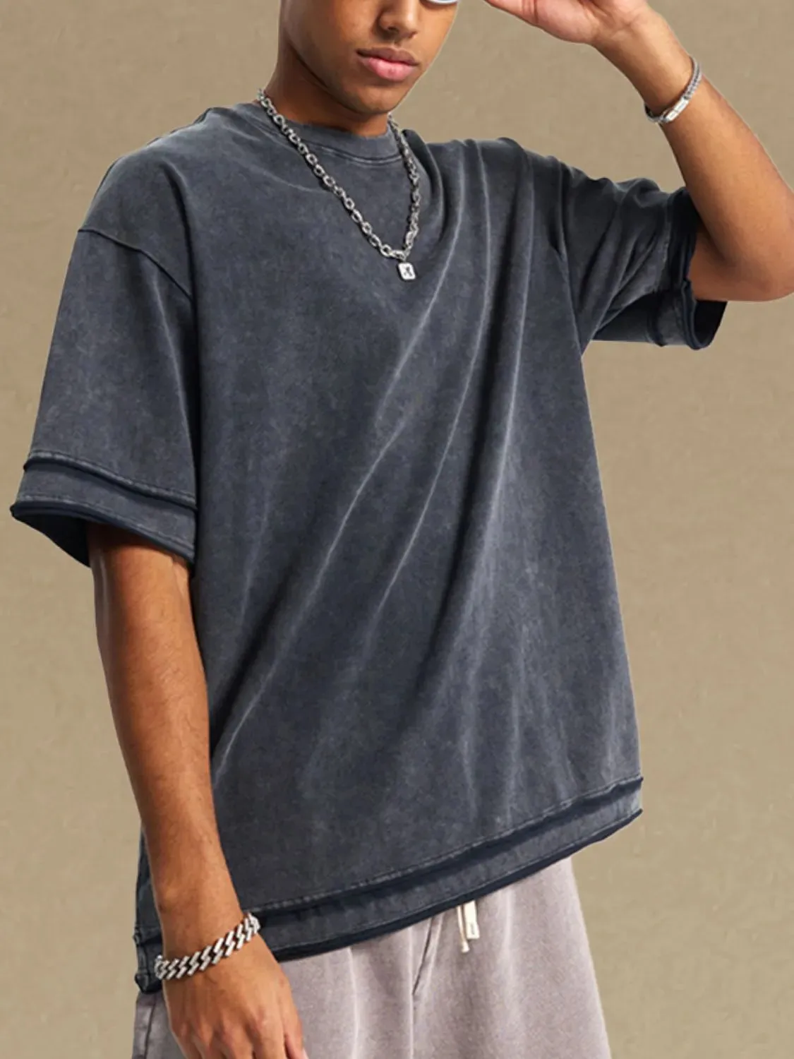 Men's Round Neck Half Sleeve T-Shirt sold by Gigi Laurent product image thumbnail 3