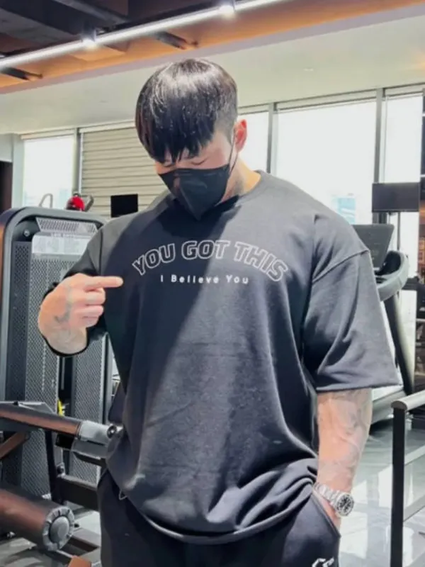 Men's Plus Size Round Neck Letter Graphic T-Shirt sold by Gigi Laurent