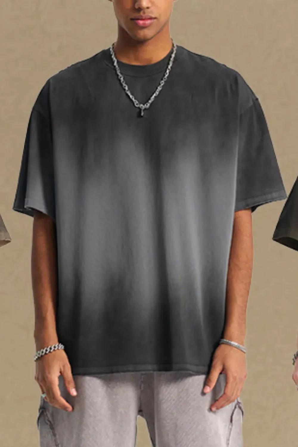 Men's Gradient Round Neck Half Sleeve T-Shirt sold by Gigi Laurent