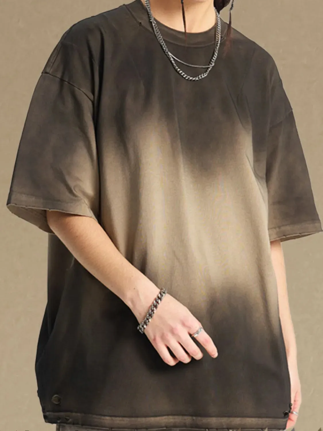 Men's Gradient Round Neck Half Sleeve T-Shirt sold by Gigi Laurent product image thumbnail 4