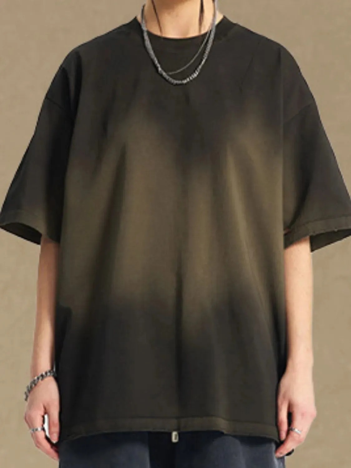 Men's Gradient Round Neck Half Sleeve T-Shirt sold by Gigi Laurent product image thumbnail 2