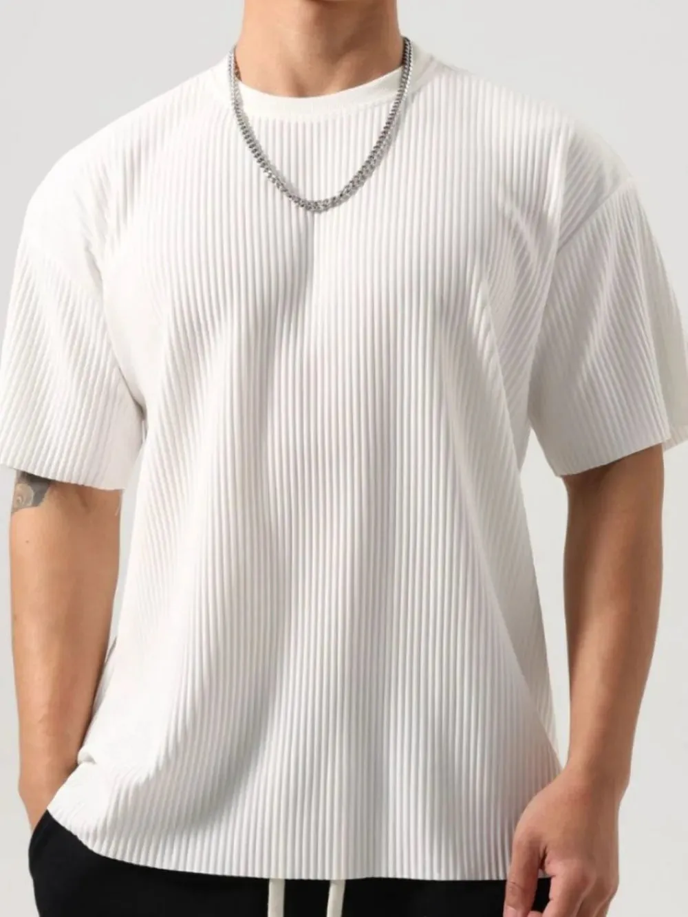 Men's Plus Size Round Neck Half Sleeve T-Shirt sold by Gigi Laurent product image thumbnail 2