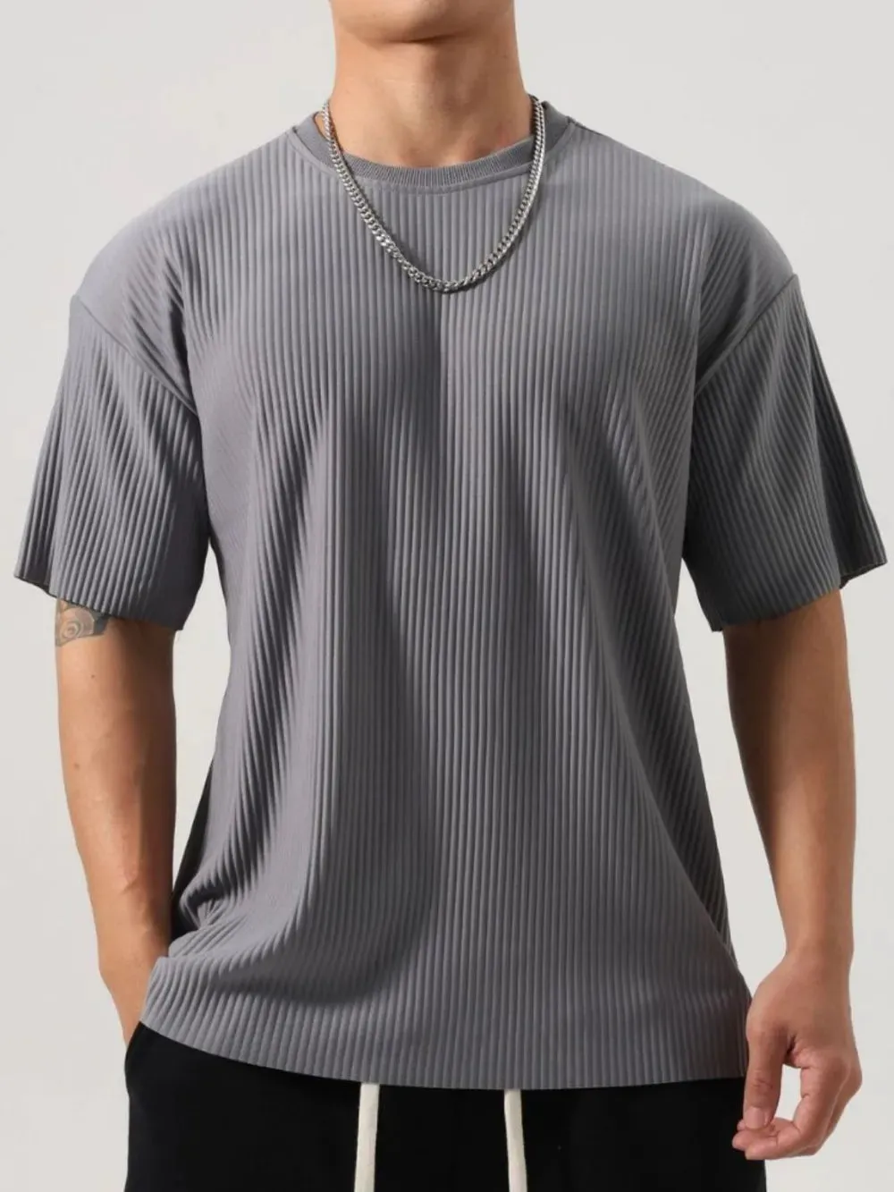 Men's Plus Size Round Neck Half Sleeve T-Shirt sold by Gigi Laurent product image thumbnail 3