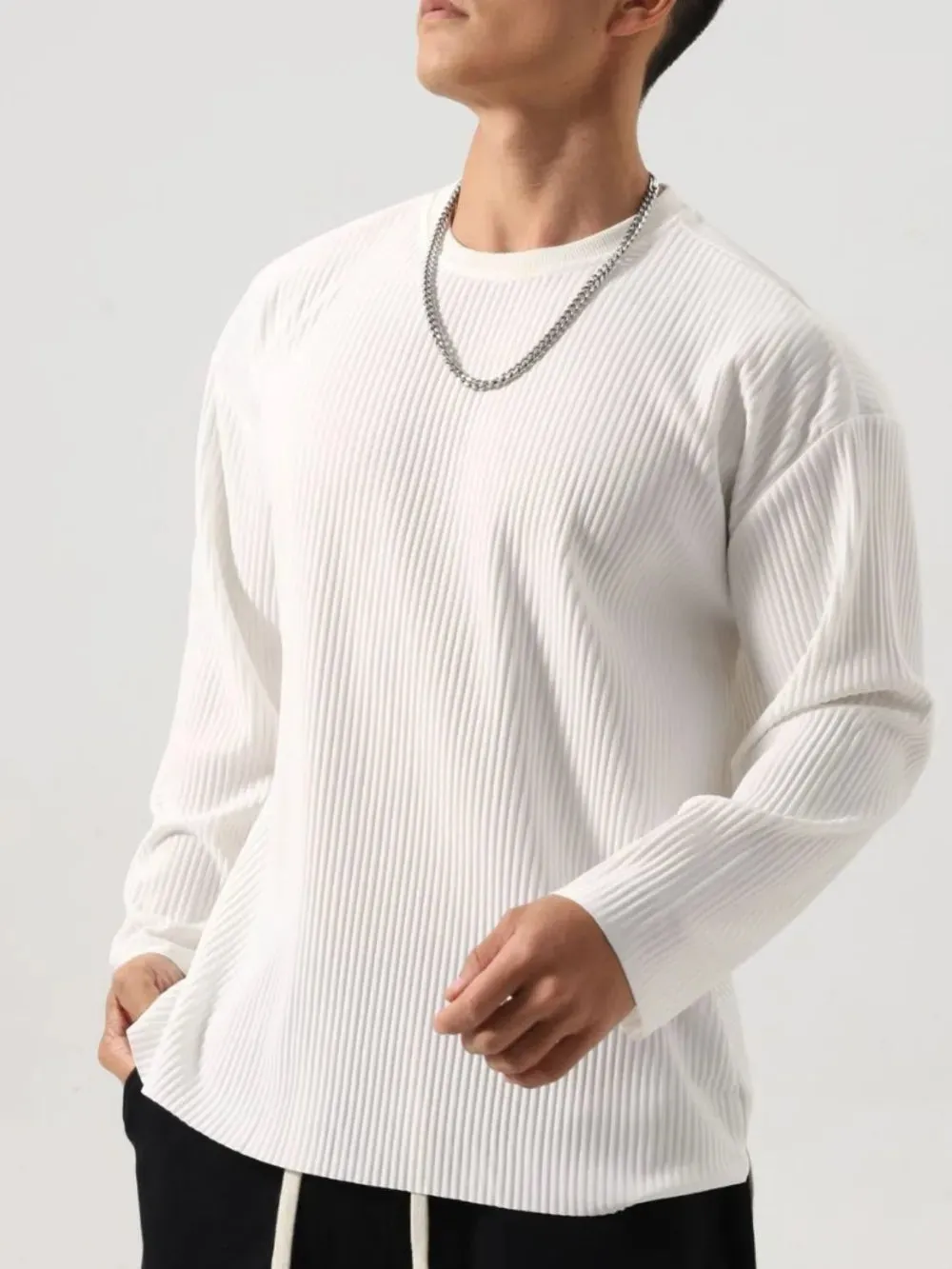 Men's Plus Size Round Neck Long Sleeve T-Shirt sold by Gigi Laurent