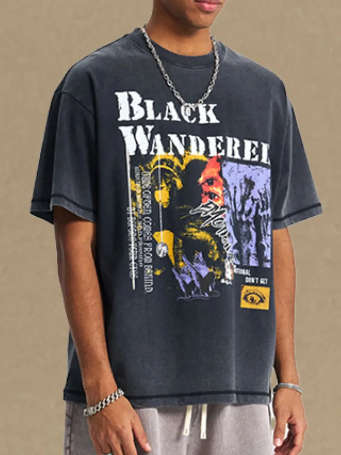 Men's Graphic Round Neck Half Sleeve T-Shirt sold by Gigi Laurent product image thumbnail 3