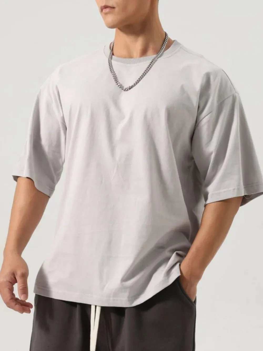 Men's Plus Size Round Neck Half Sleeve T-Shirt sold by Gigi Laurent product image thumbnail 4