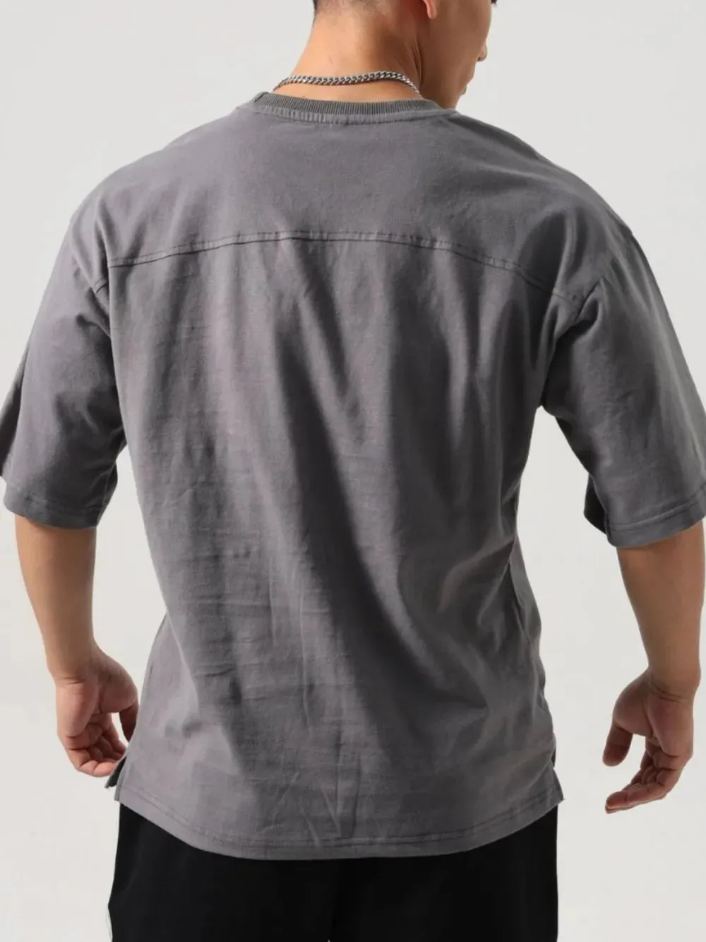 Men's Plus Size Round Neck Half Sleeve T-Shirt sold by Gigi Laurent product image thumbnail 3