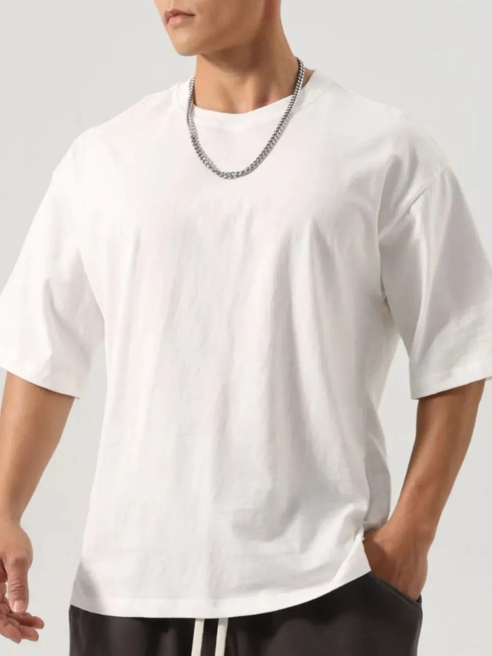 Men's Plus Size Round Neck Half Sleeve T-Shirt sold by Gigi Laurent product image thumbnail 5