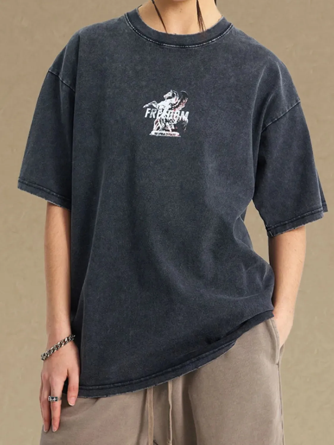 Men's Graphic Round Neck Half Sleeve T-Shirt sold by Gigi Laurent product image thumbnail 4