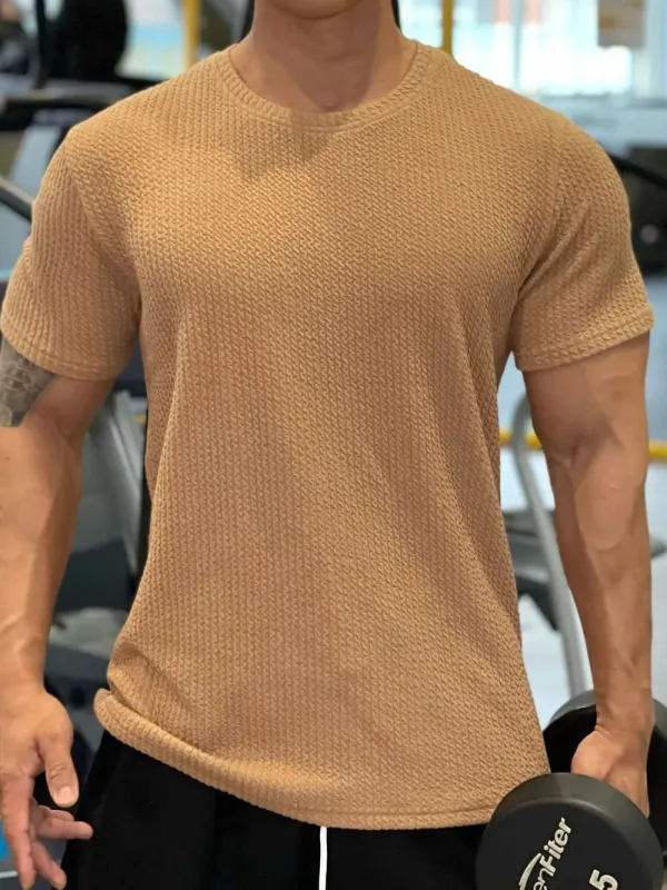 Men's Plus Size Round Neck Short Sleeve T-Shirt sold by Gigi Laurent