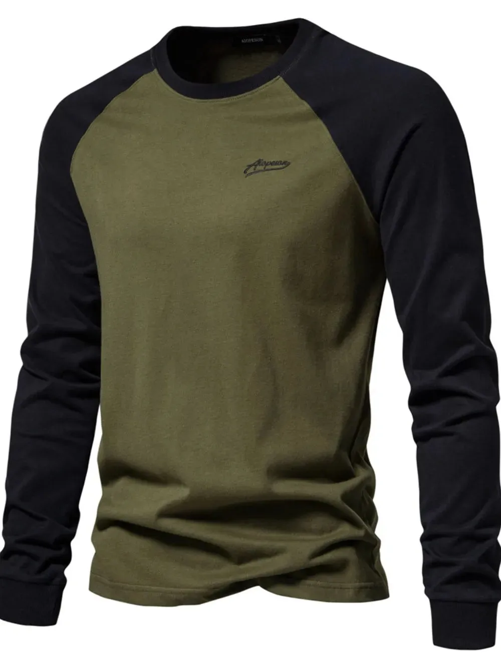 Men's Contrast Round Neck Raglan Sleeve T-Shirt sold by Gigi Laurent product image thumbnail 3