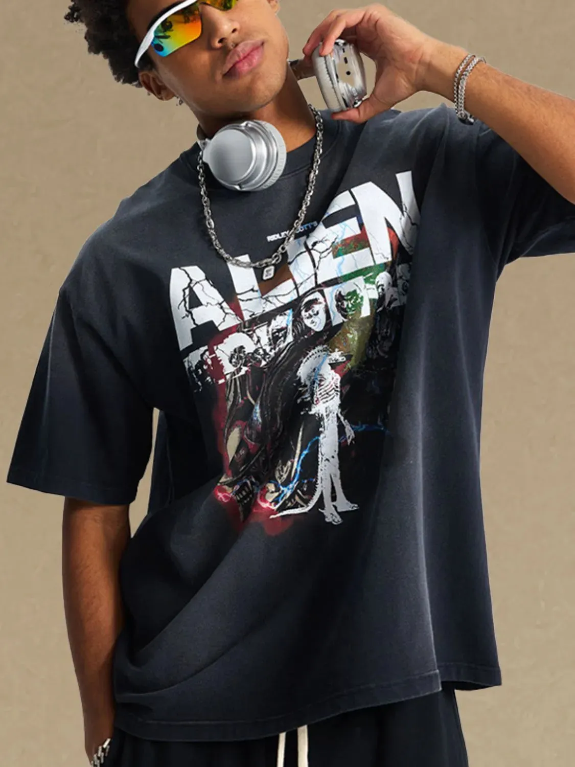 Men's Graphic Round Neck Half Sleeve T-Shirt sold by Gigi Laurent product image thumbnail 3