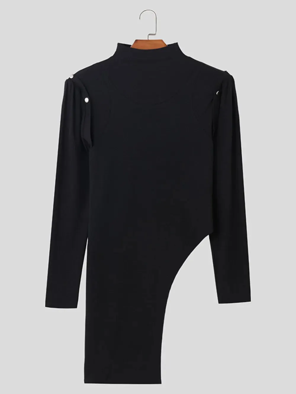 Men's Asymmetrical Mock Neck Cold Shoulder Top sold by Gigi Laurent product image thumbnail 4
