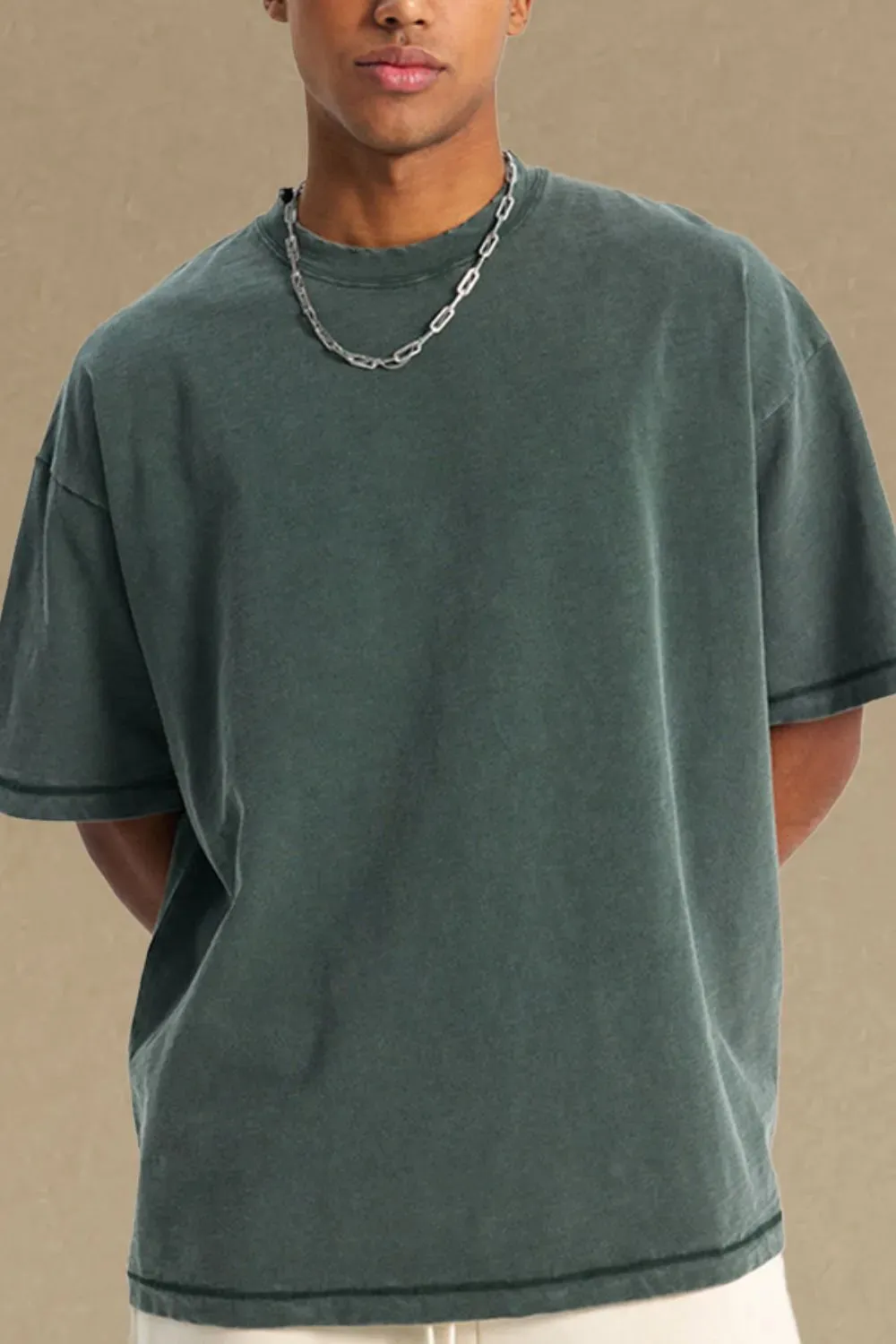 Men's Round Neck Half Sleeve T-Shirt sold by Gigi Laurent product image thumbnail 3