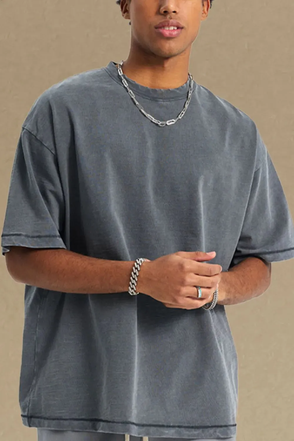 Men's Round Neck Half Sleeve T-Shirt sold by Gigi Laurent product image thumbnail 2