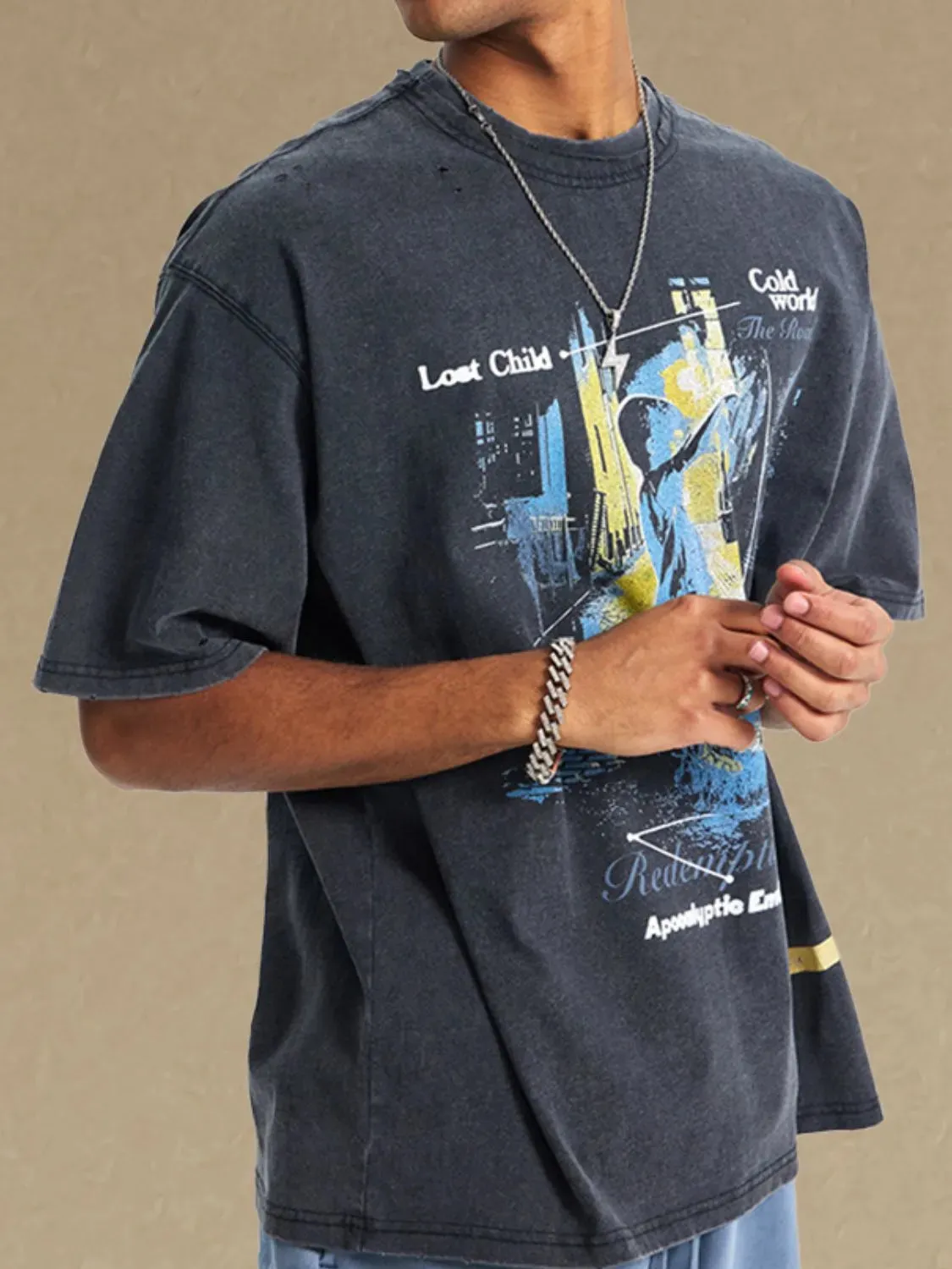 Men's Graphic Round Neck Half Sleeve T-Shirt sold by Gigi Laurent product image thumbnail 4