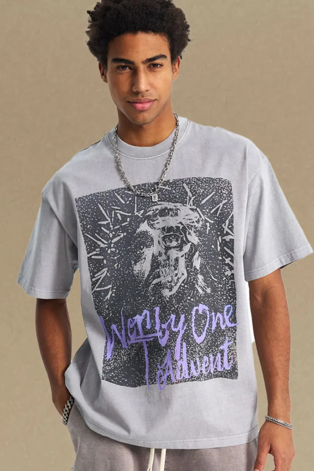 Men's Graphic Round Neck Short Sleeve T-Shirt sold by Gigi Laurent product image thumbnail 2