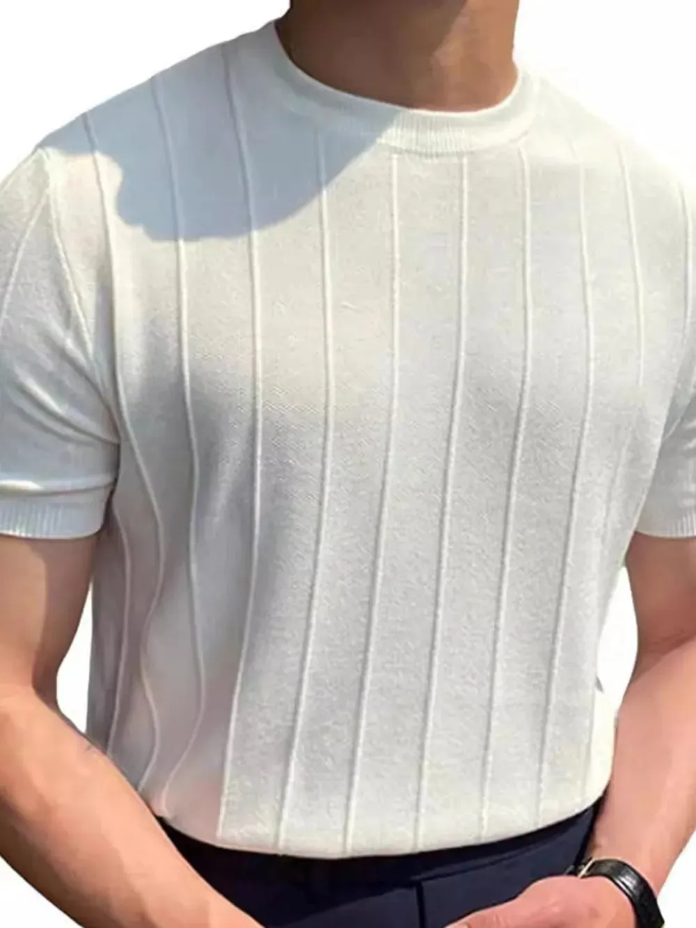 Men's Full Size Round Neck Short Sleeve T-Shirt Plus Size sold by Gigi Laurent product image thumbnail 2