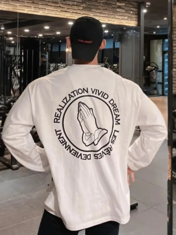 Men's Graphic Round Neck Long Sleeve T-Shirt sold by Gigi Laurent