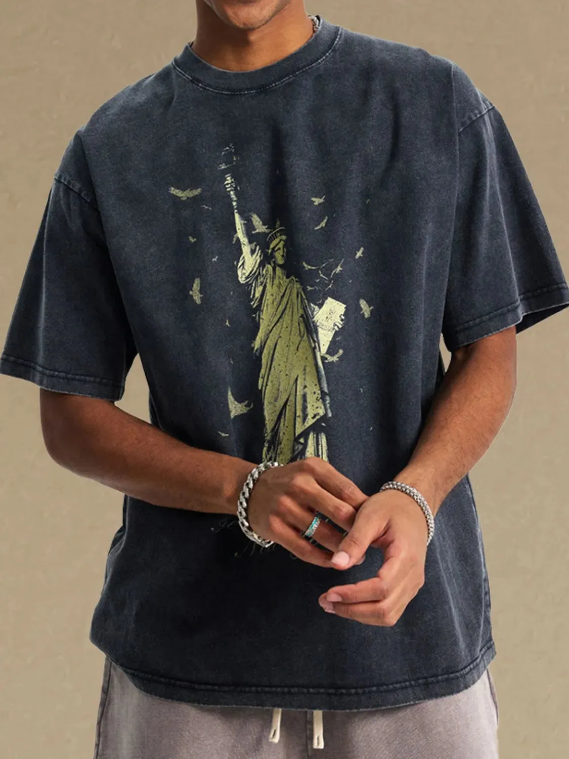 Men's Graphic Round Neck Half Sleeve T-Shirt sold by Gigi Laurent product image thumbnail 4