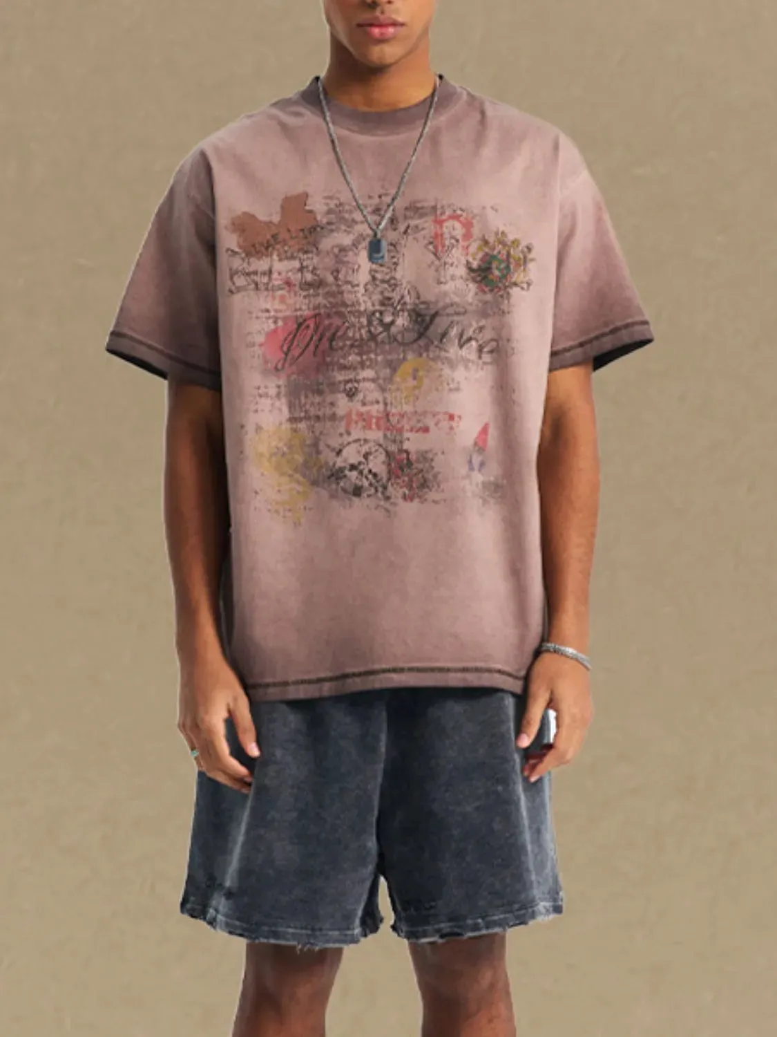 Men's Graphic Round Neck Half Sleeve T-Shirt sold by Gigi Laurent product image thumbnail 3