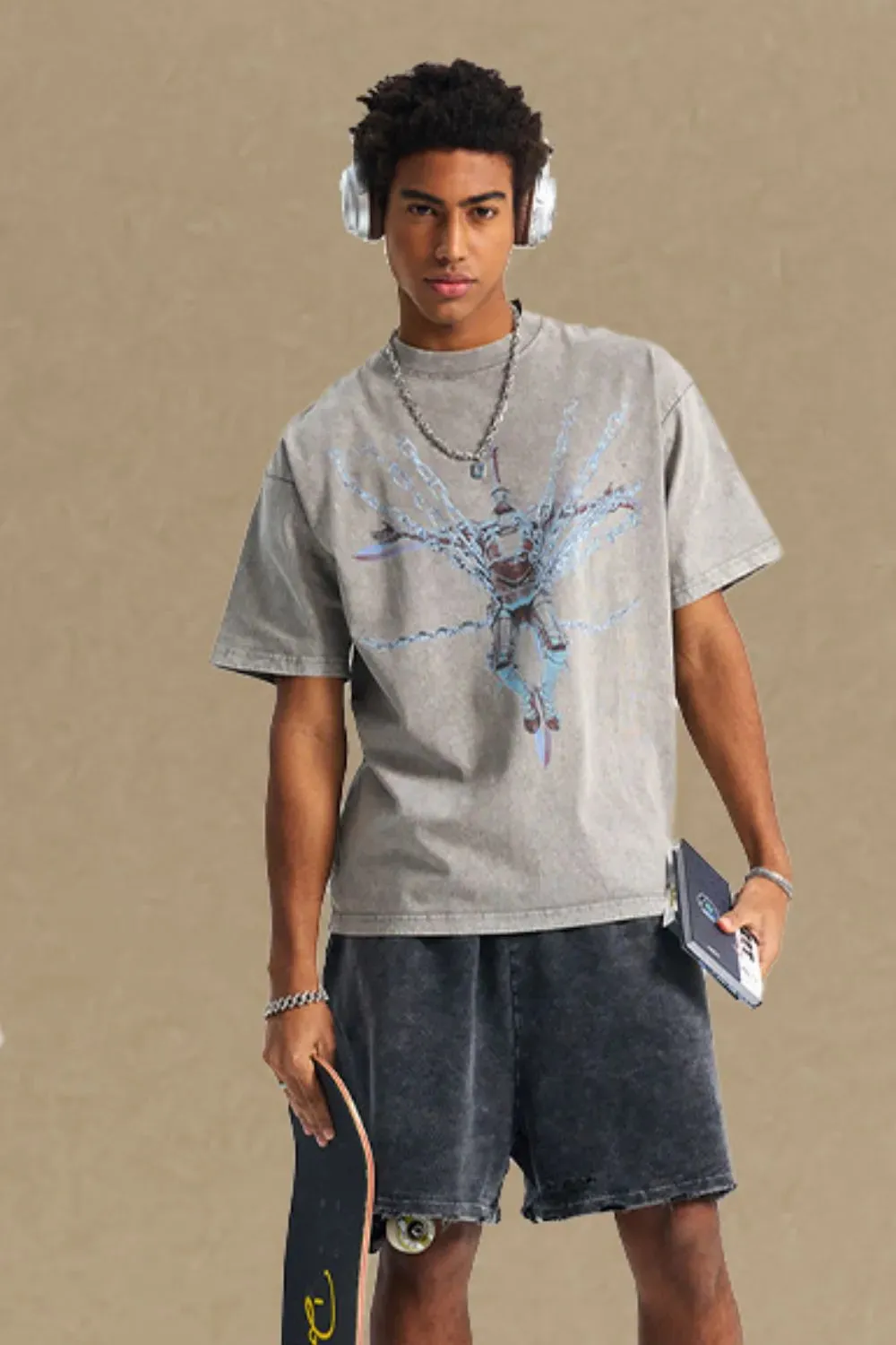 Men's Round Neck Graphic T-Shirt sold by Gigi Laurent product image thumbnail 3