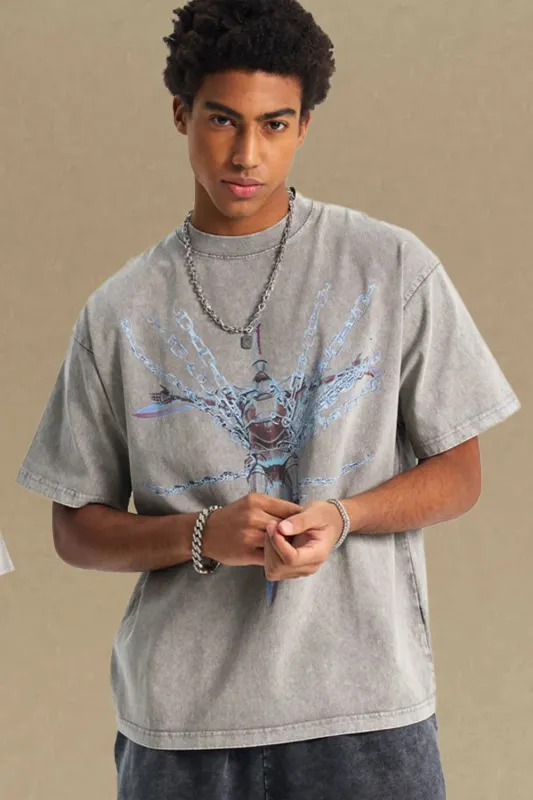 Men's Round Neck Graphic T-Shirt sold by Gigi Laurent