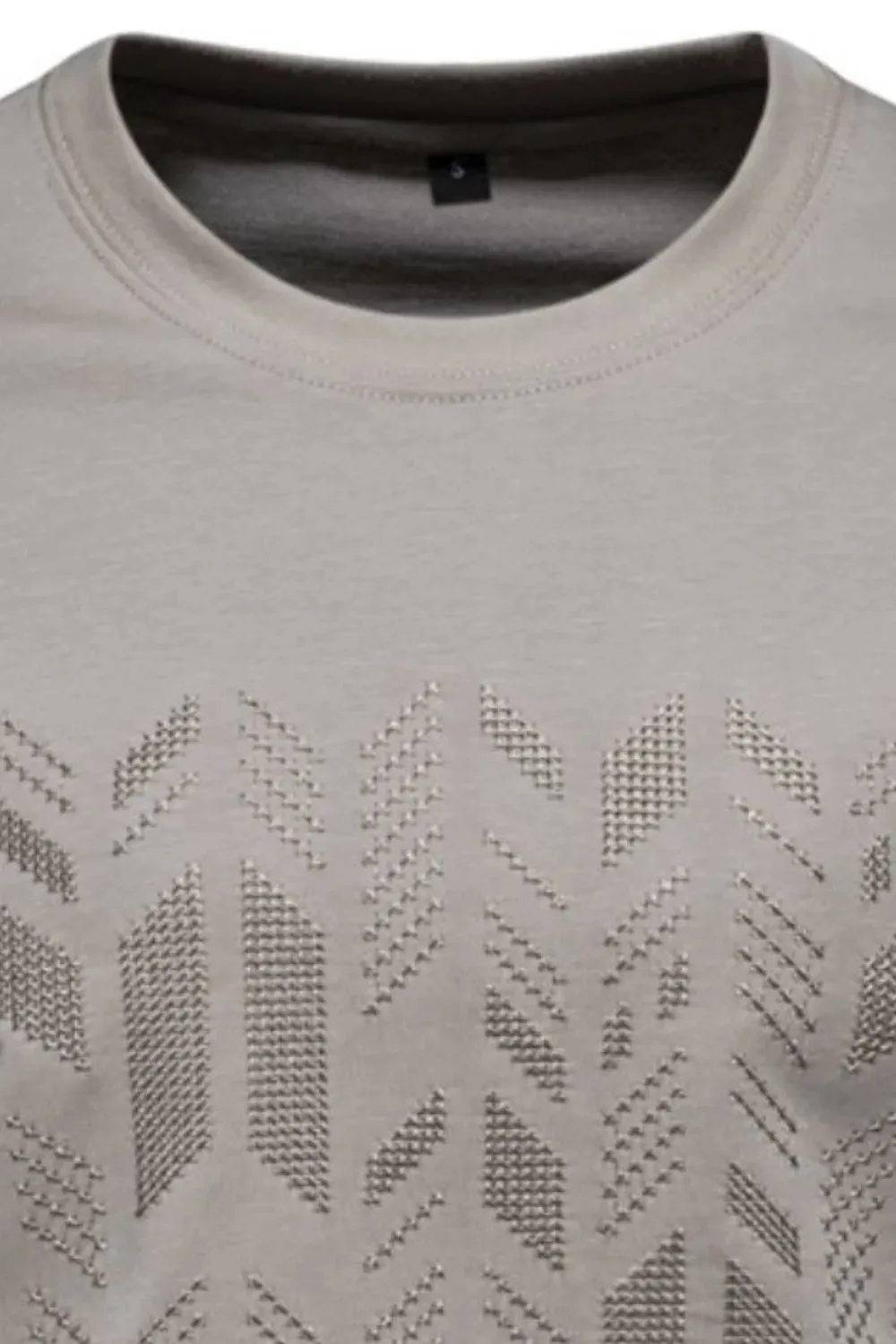 Men's Round Neck Geometric Embroidered T-Shirt sold by Gigi Laurent product image thumbnail 5