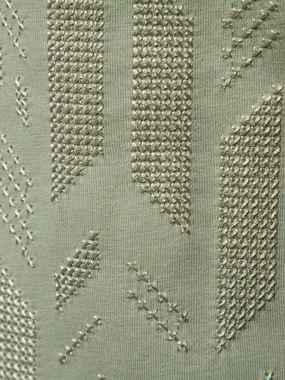 Men's Round Neck Geometric Embroidered T-Shirt sold by Gigi Laurent product image thumbnail 3