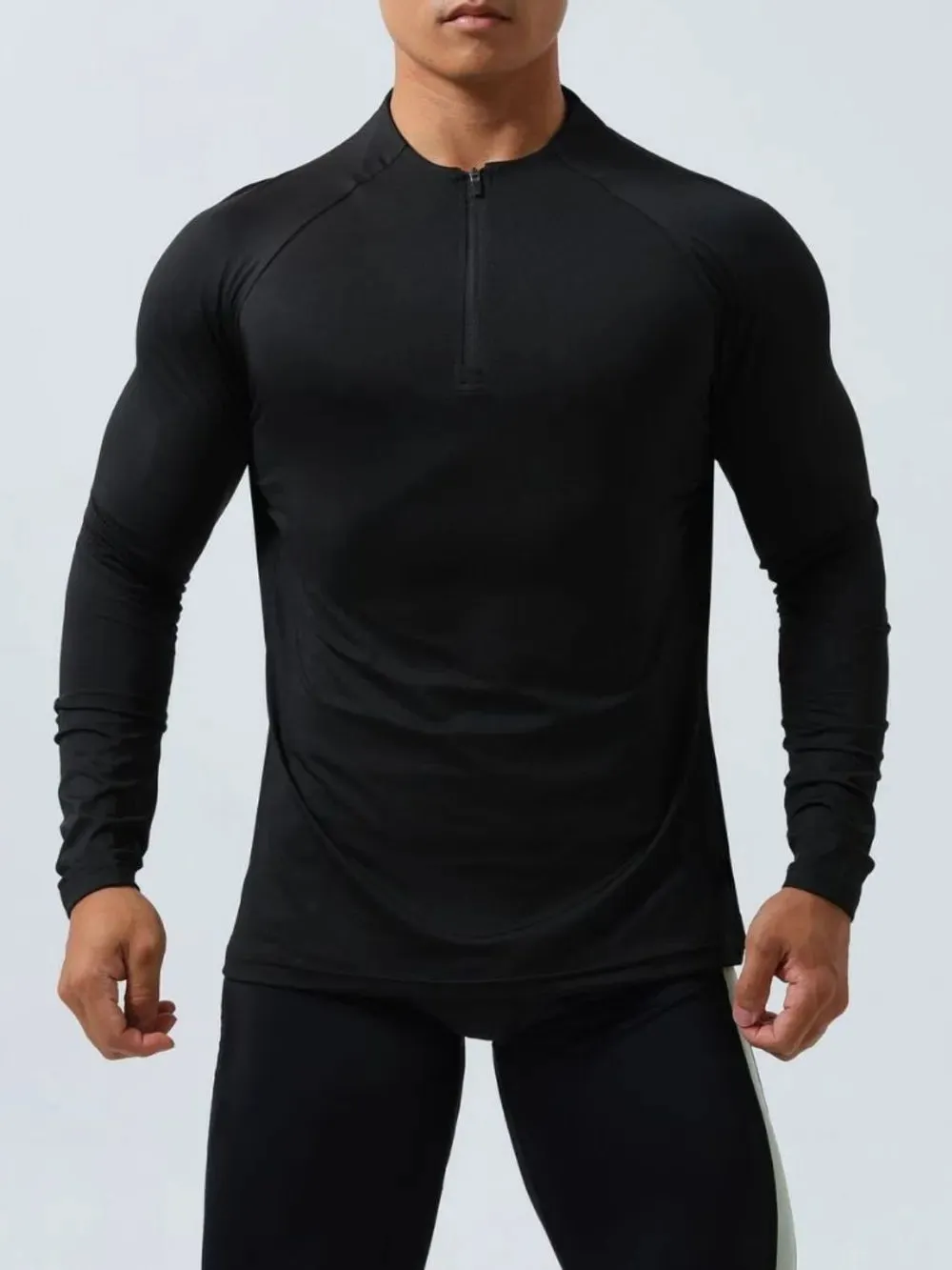 Men's Plus Size Quarter Zip Long Sleeve Top sold by Gigi Laurent product image thumbnail 5
