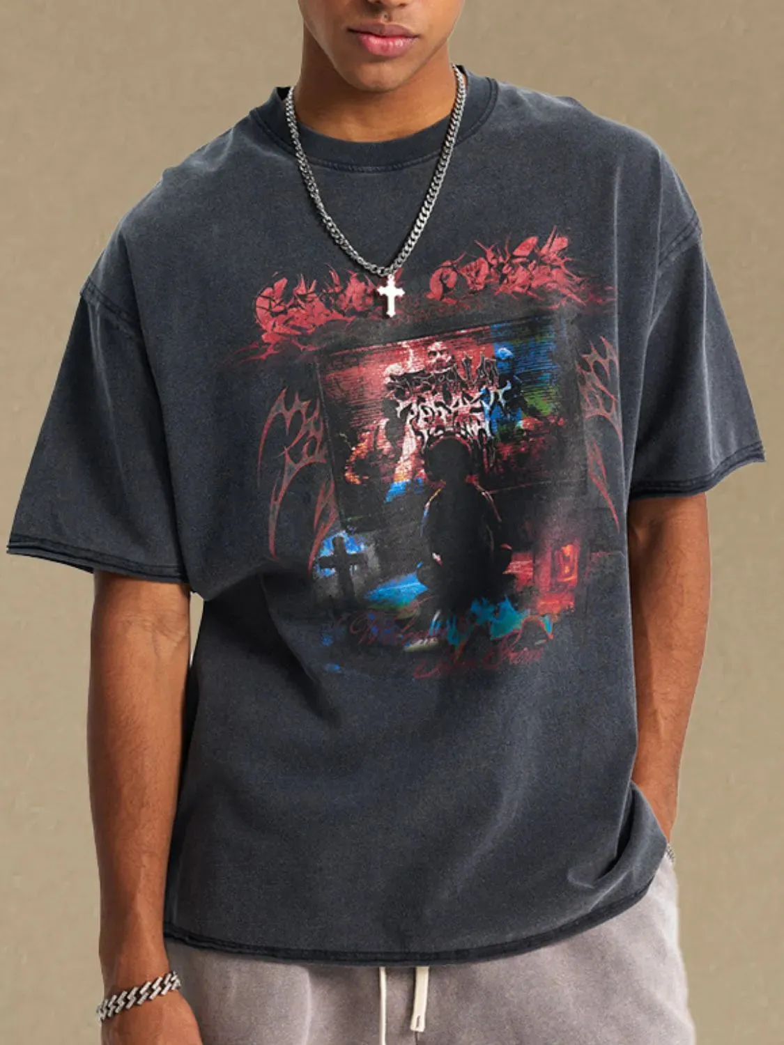 Men's Round Neck Half Sleeve Graphic T-Shirt sold by Gigi Laurent product image thumbnail 2