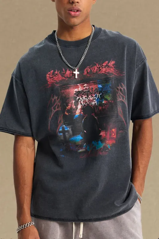 Men's Round Neck Half Sleeve Graphic T-Shirt sold by Gigi Laurent