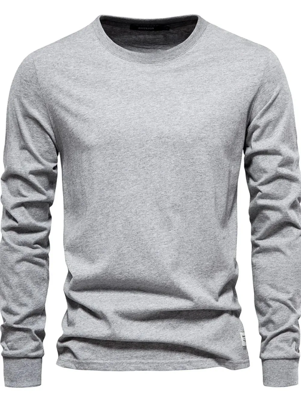 Men's Full Size Round Neck Long Sleeve T-Shirt Plus Size sold by Gigi Laurent product image thumbnail 4
