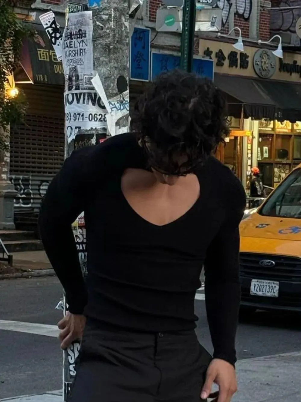 Men's Cutout Front Long Sleeve T-Shirt sold by Gigi Laurent product image thumbnail 3