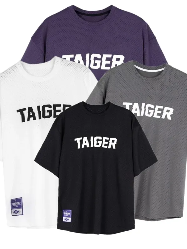 Men's Plus Size Letter Graphic Round Neck Half Sleeve T-Shirt sold by Gigi Laurent