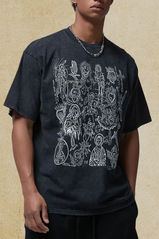 Men's Graphic Round Neck Half Sleeve T-Shirt sold by Gigi Laurent