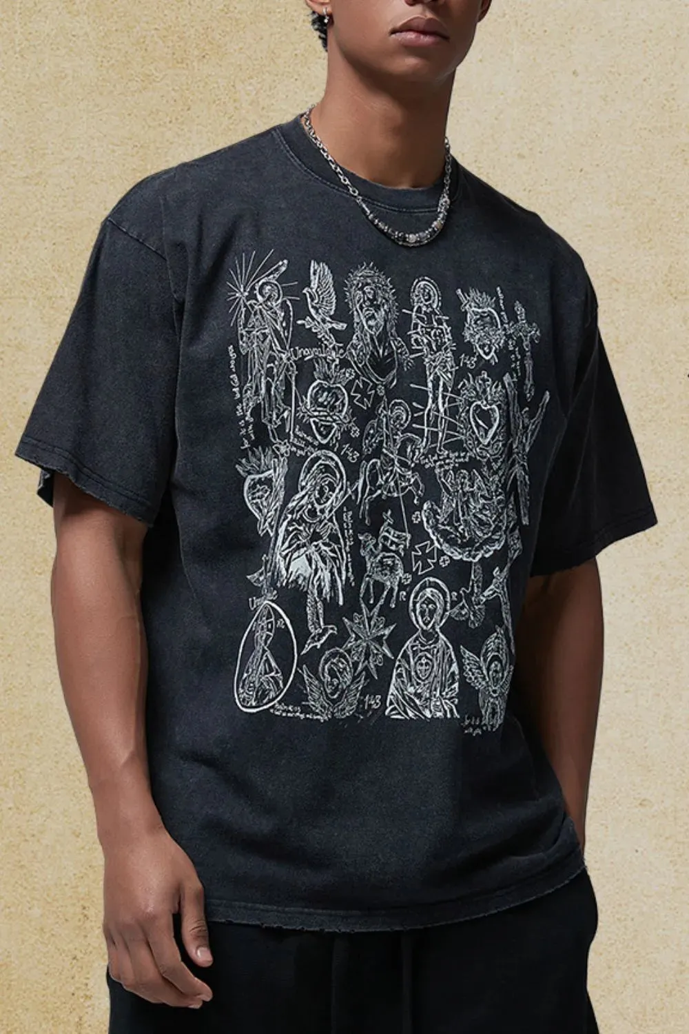 Men's Graphic Round Neck Half Sleeve T-Shirt sold by Gigi Laurent