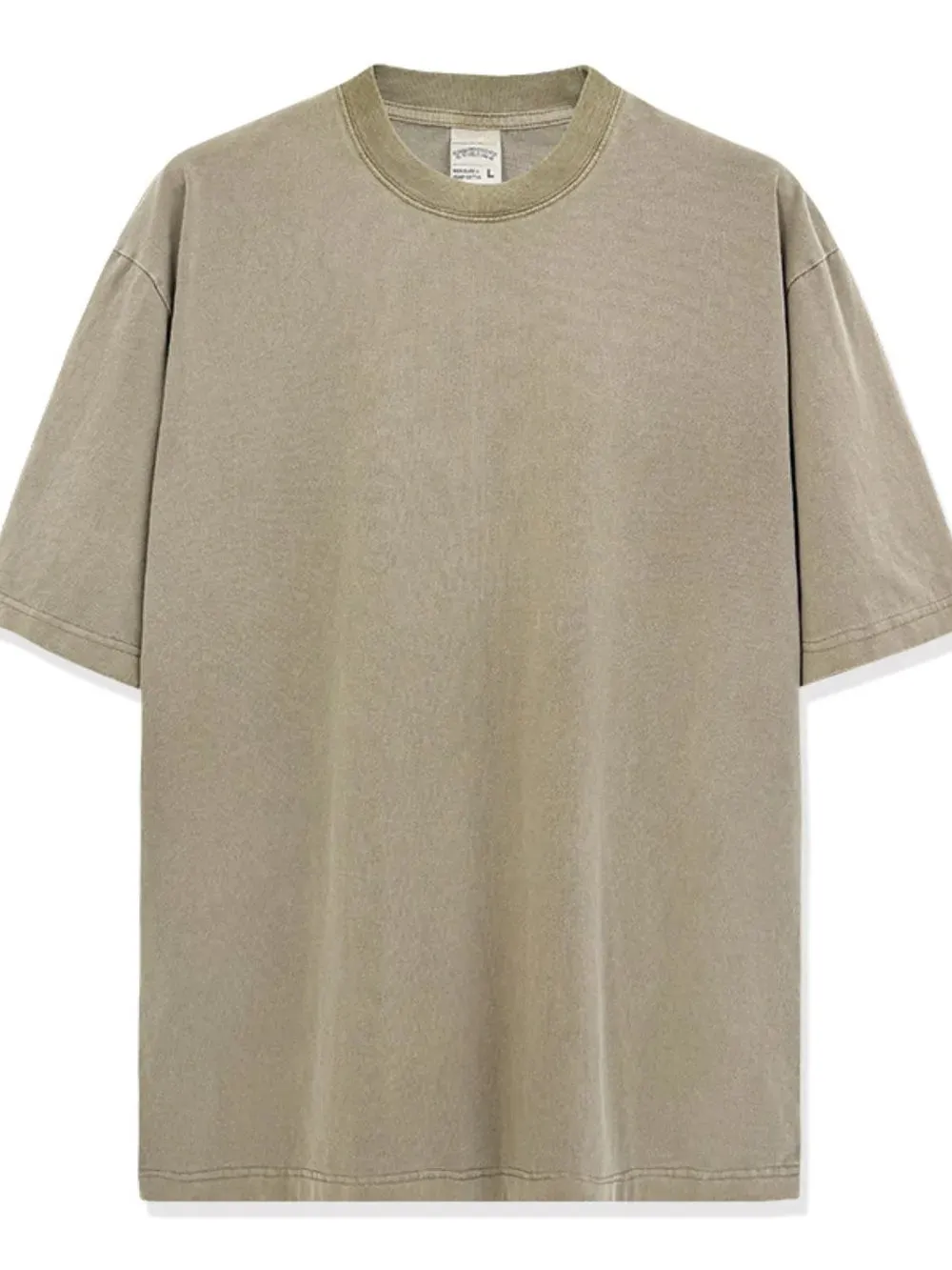 Men's Full Size Round Neck Washed T-Shirt Plus Size sold by Gigi Laurent product image thumbnail 3