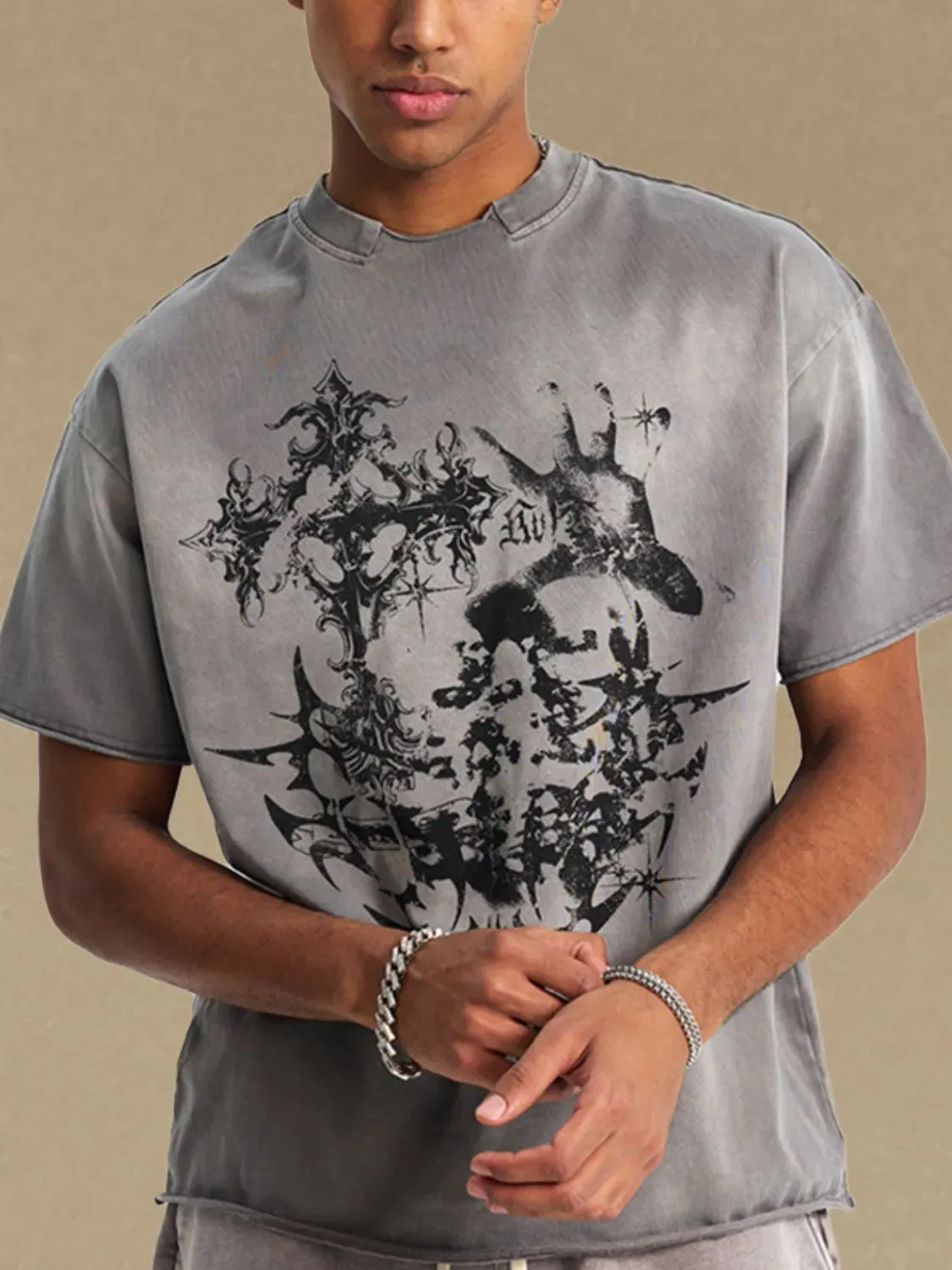 Men's Graphic Round Neck Half Sleeve T-Shirt sold by Gigi Laurent product image thumbnail 3