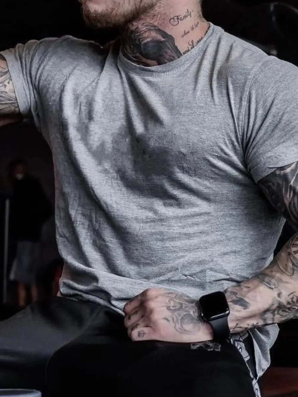 Men's Plus Size Round Neck Short Sleeve T-Shirt sold by Gigi Laurent product image thumbnail 3